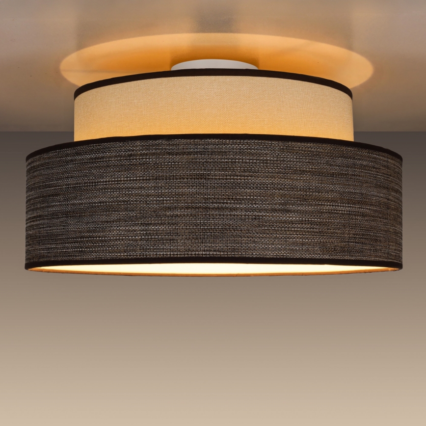 Plafondlamp GRACE 1xE27/60W/230V crème/bruin