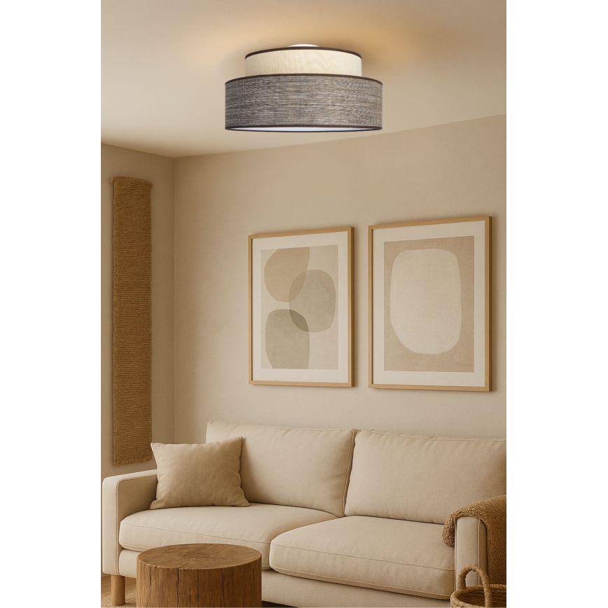 Plafondlamp GRACE 1xE27/60W/230V crème/bruin