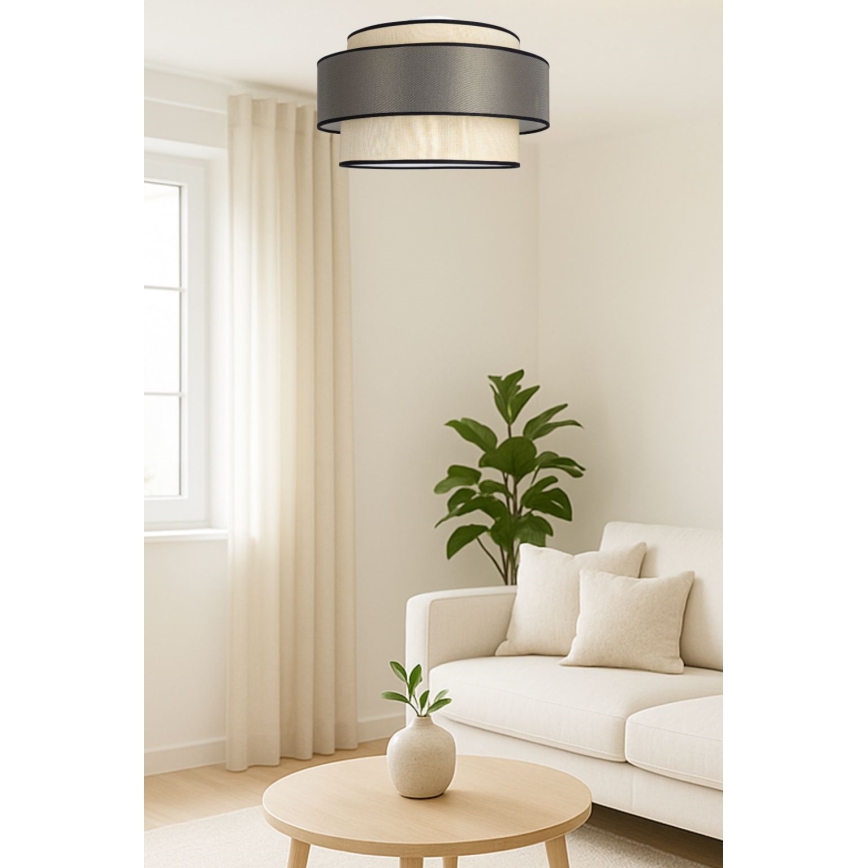 Plafondlamp GRACE 1xE27/60W/230V crème/grijs