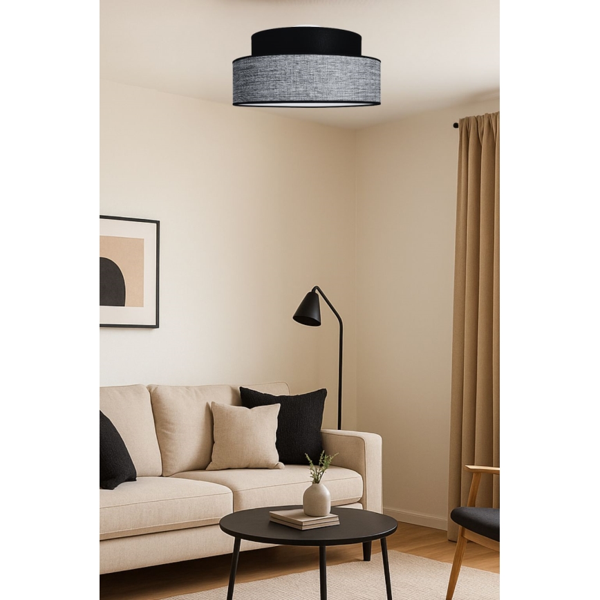 Plafondlamp GRACE 1xE27/60W/230V zwart/grijs