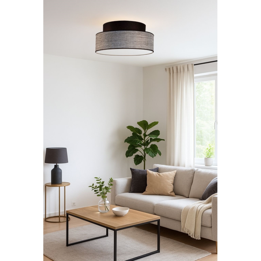 Plafondlamp GRACE 1xE27/60W/230V zwart/grijs