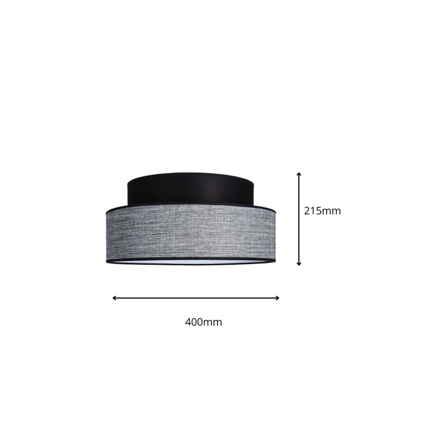 Plafondlamp GRACE 1xE27/60W/230V zwart/grijs