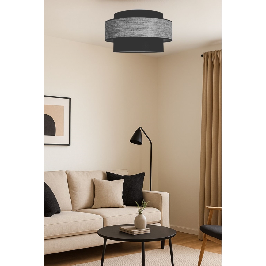 Plafondlamp GRACE 1xE27/60W/230V zwart/grijs