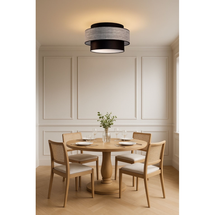 Plafondlamp GRACE 1xE27/60W/230V zwart/grijs