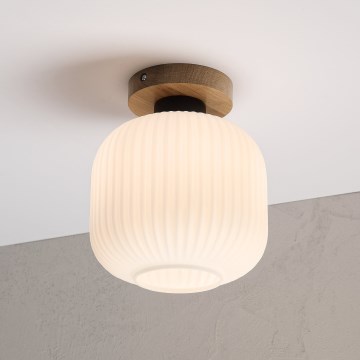 Plafondlamp HARMA WOOD 1xE27/15W/230V eik/wit Ø 20 cm