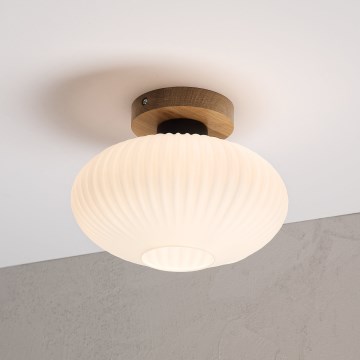 Plafondlamp HARMA WOOD 1xE27/15W/230V eiken/wit Ø 25 cm