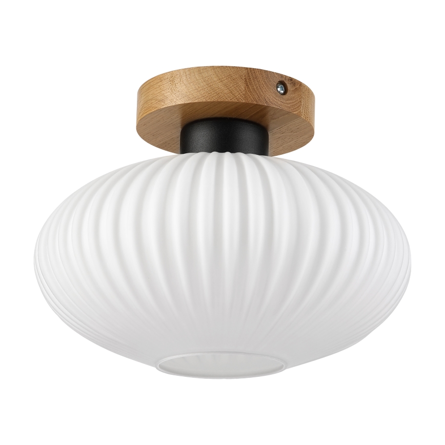Plafondlamp HARMA WOOD 1xE27/15W/230V eiken/wit Ø 25 cm