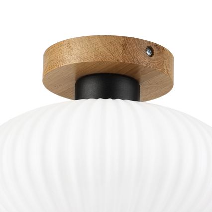 Plafondlamp HARMA WOOD 1xE27/15W/230V eiken/wit Ø 25 cm