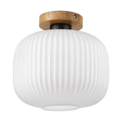 Plafondlamp HARMA WOOD 1xE27/15W/230V eiken/wit Ø 25 cm