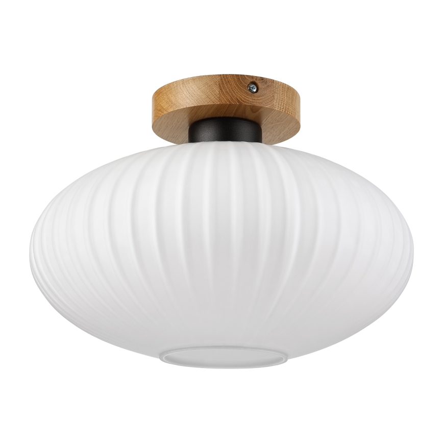 Plafondlamp HARMA WOOD 1xE27/15W/230V eiken/wit Ø 30 cm