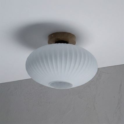 Plafondlamp HARMA WOOD 1xE27/15W/230V eiken/wit Ø 30 cm