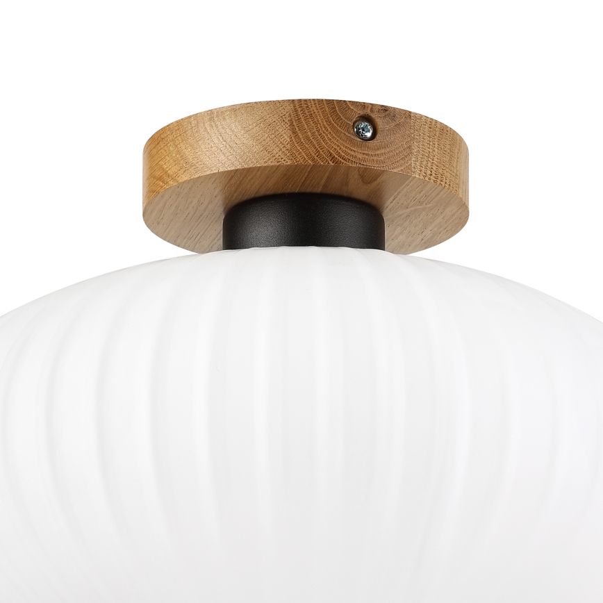 Plafondlamp HARMA WOOD 1xE27/15W/230V eiken/wit Ø 30 cm