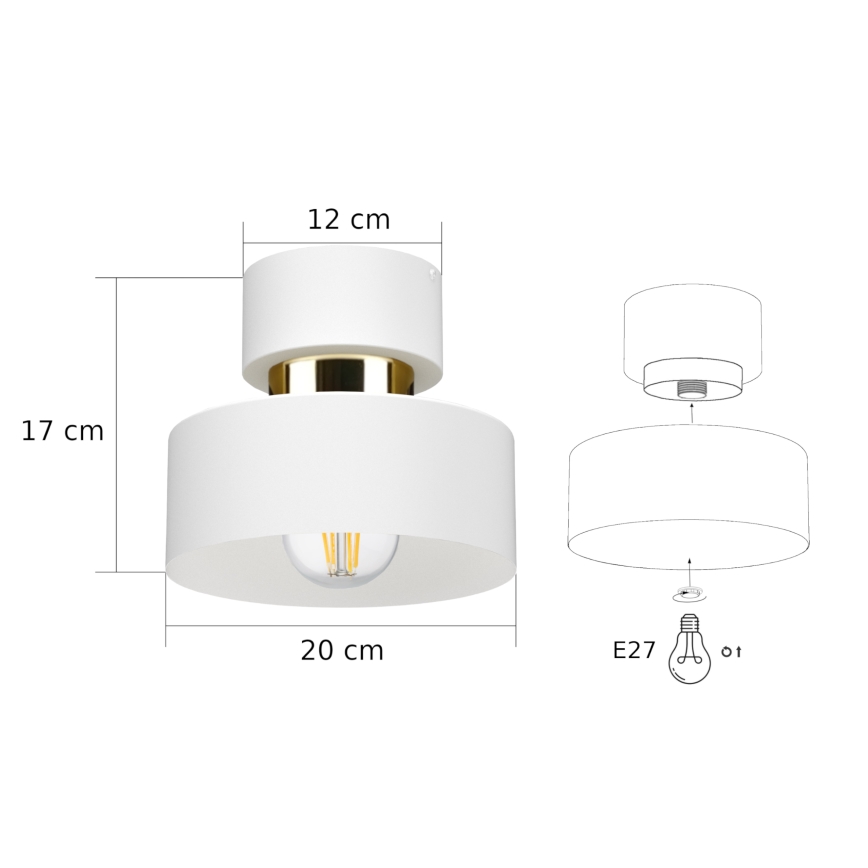 Plafondlamp IGNIA 1xE27/60W/230V wit/goud