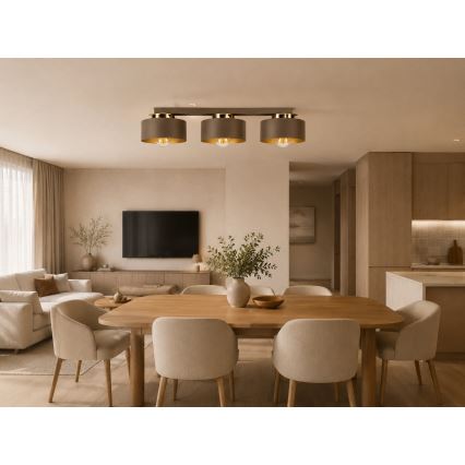 Plafondlamp IGNIA 3xE27/60W/230V bruin/goud