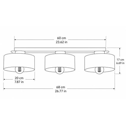 Plafondlamp IGNIA 3xE27/60W/230V bruin/goud