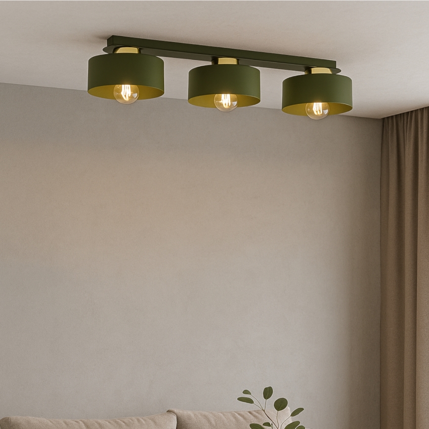 Plafondlamp IGNIA 3xE27/60W/230V groen