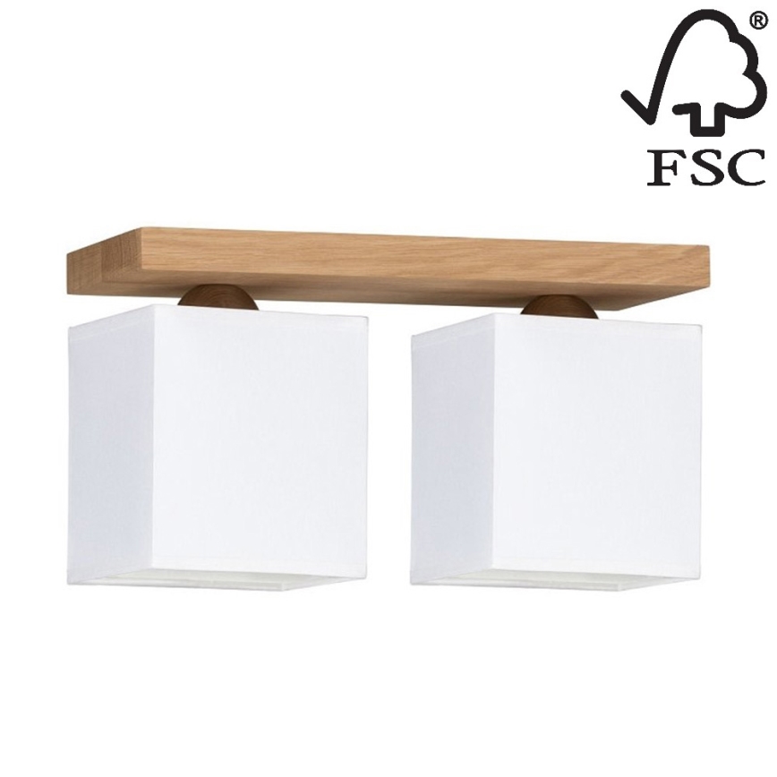 Plafondlamp INGER 2xE27/25W/230V - FSC-gecertificeerd