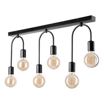 Plafondlamp JANO 6xE27/15W/230V zwart