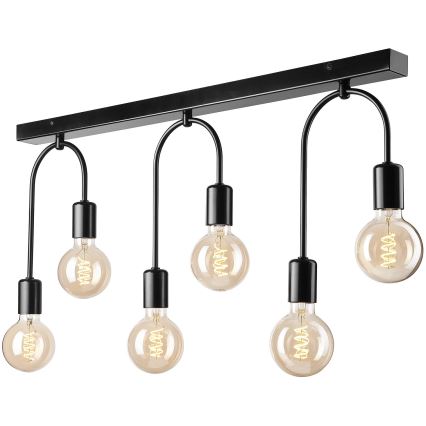 Plafondlamp JANO 6xE27/15W/230V zwart