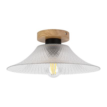 Plafondlamp JULL WOOD 1xE27/15W/230V eiken/helder Ø 34 cm