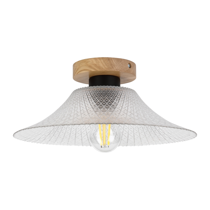 Plafondlamp JULL WOOD 1xE27/15W/230V eiken/helder Ø 34 cm