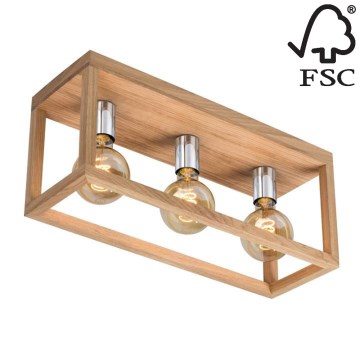 Plafondlamp KAGO 3xE27/60W/230V mat eiken - FSC-gecertificeerd