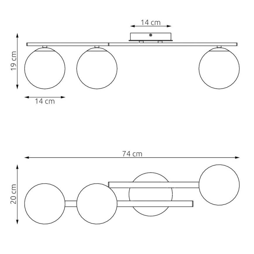 Plafondlamp KAIRO 3xE14/10W/230V beige