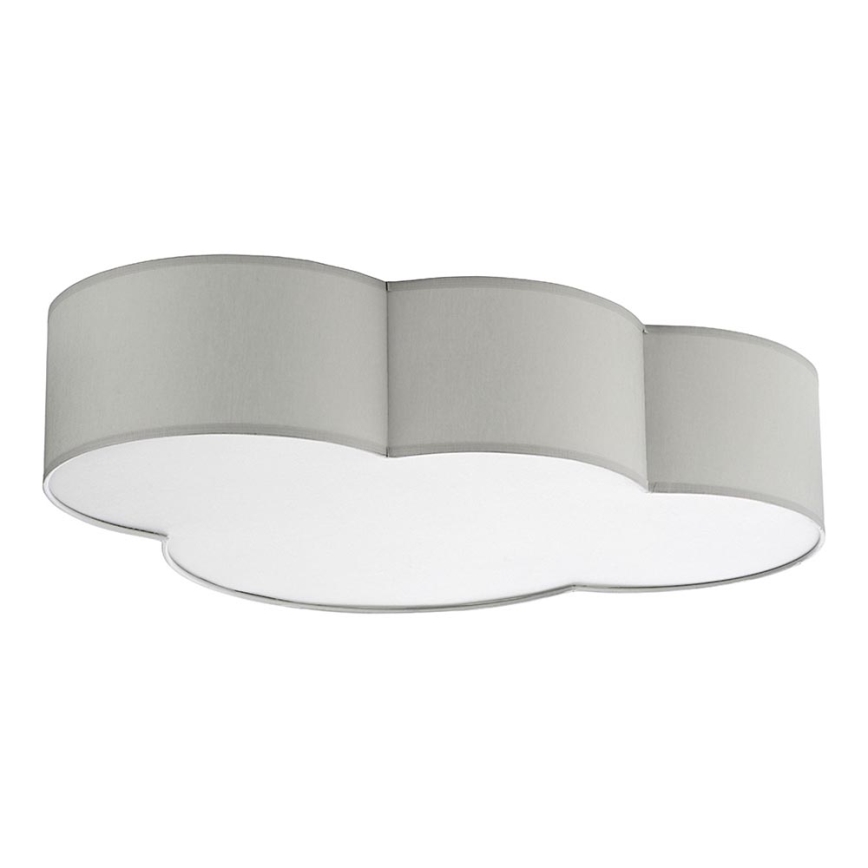 Plafondlamp kinderkamer CLOUD 4xE27/15W/230V grijs