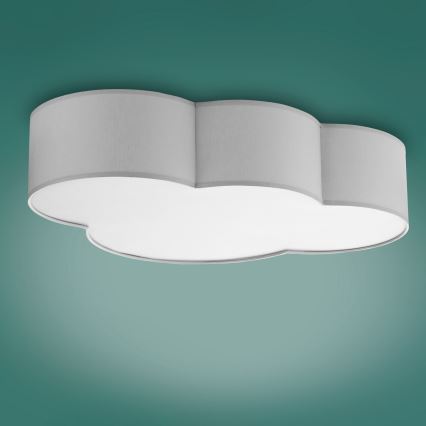 Plafondlamp kinderkamer CLOUD 4xE27/15W/230V grijs