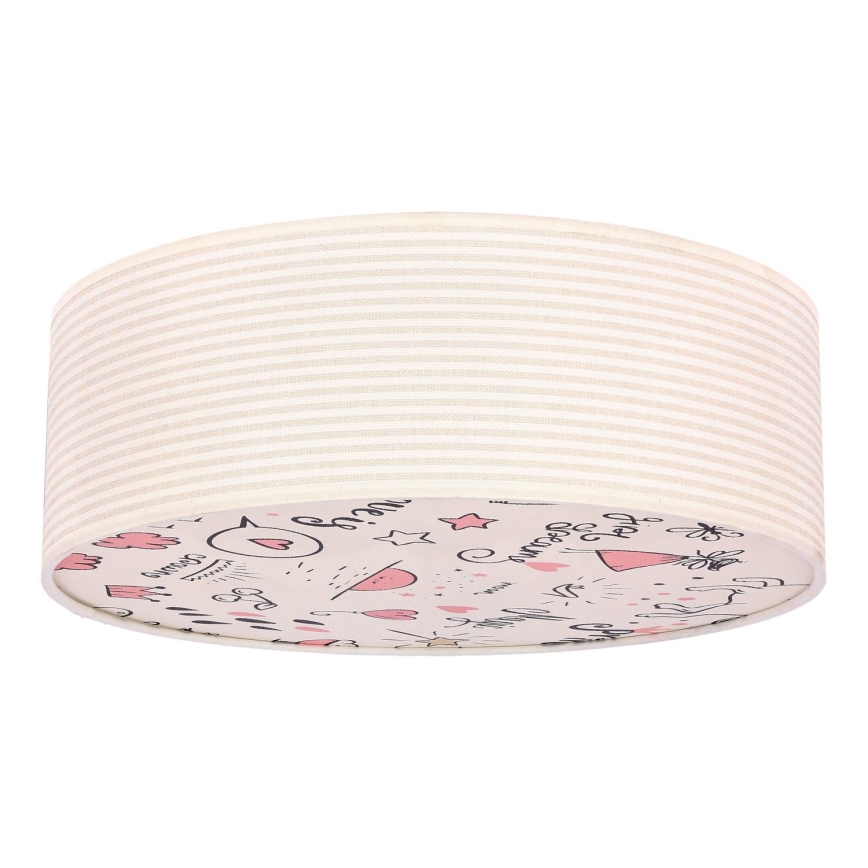 Plafondlamp kinderkamer KIDDY 2xE27/40W/230V beige/roze