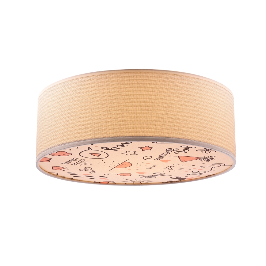 Plafondlamp kinderkamer KIDDY 2xE27/40W/230V beige/roze