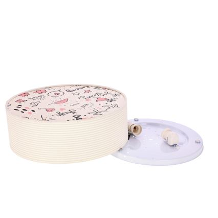 Plafondlamp kinderkamer KIDDY 2xE27/40W/230V beige/roze