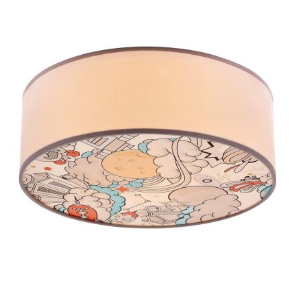 Plafondlamp kinderkamer KIDDY 2xE27/40W/230V wit/beige