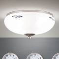 Plafondlamp LANDHAUS 2xE27/60W/230V Ø 28 cm mat chroom/wit/blauw