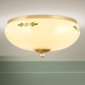 Plafondlamp LANDHAUS 2xE27/60W/230V Ø 28 cm messing/beige/groen