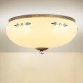 Plafondlamp LANDHAUS 3xE27/60W/230V Ø 35 cm brons/beige/blauw