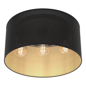 Plafondlamp LOFT SHADE 3xE27/60W/230V zwart/goud