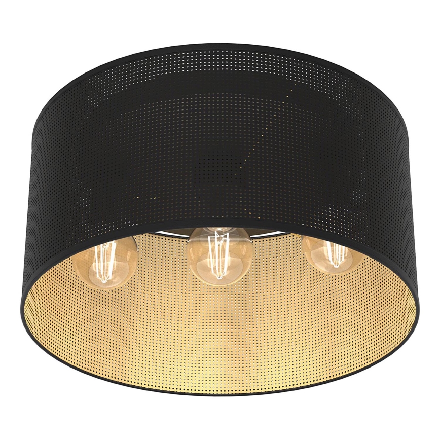 Plafondlamp LOFT SHADE 3xE27/60W/230V zwart/goud