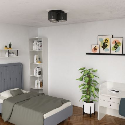 Opbouwlamp LOFT SHADE 3xE27/60W/230V zwart