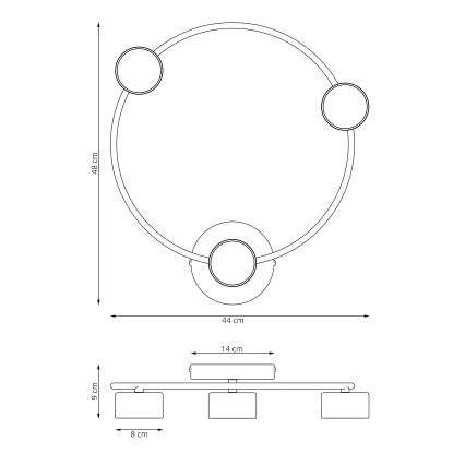 Plafondlamp LUCIO 3xGX53/10W/230V beige