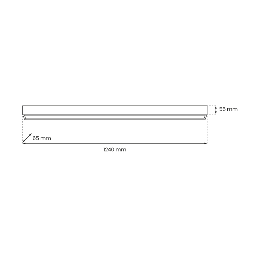Plafondlamp LUNGO T8 1xG13/18W/230V zwart