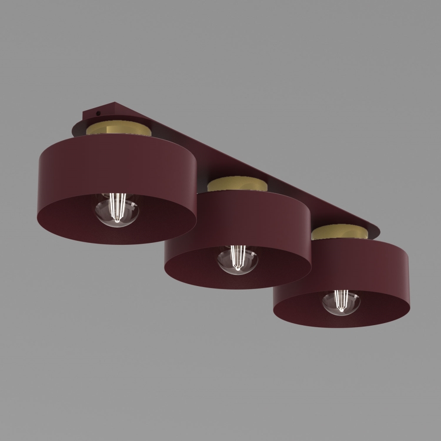 Plafondlamp MARTI 3xE27/15W/230V 68x20,5 cm bordeaux/goud