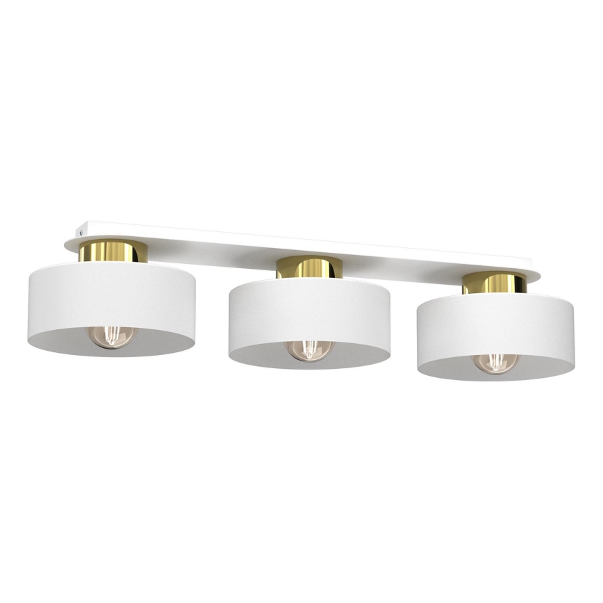 Plafondlamp MARTI 3xE27/15W/230V wit/goud