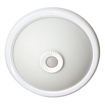 Plafondlamp met bewegings- en schemersensor, 2xE27/40W/230V, Ø 30 cm, wit