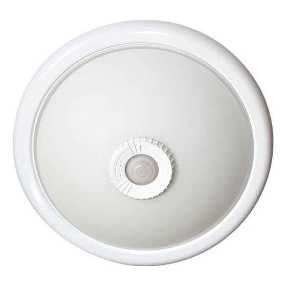 Plafondlamp met bewegings- en schemersensor, 2xE27/40W/230V, Ø 30 cm, wit