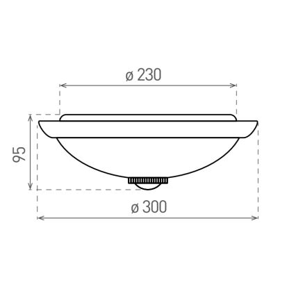 Plafondlamp met bewegings- en schemersensor, 2xE27/40W/230V, Ø 30 cm, wit