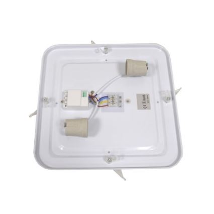 Plafondlamp met bewegingssensor WILTON, 2x E27/60W/230V, 33 x 33 cm, antraciet