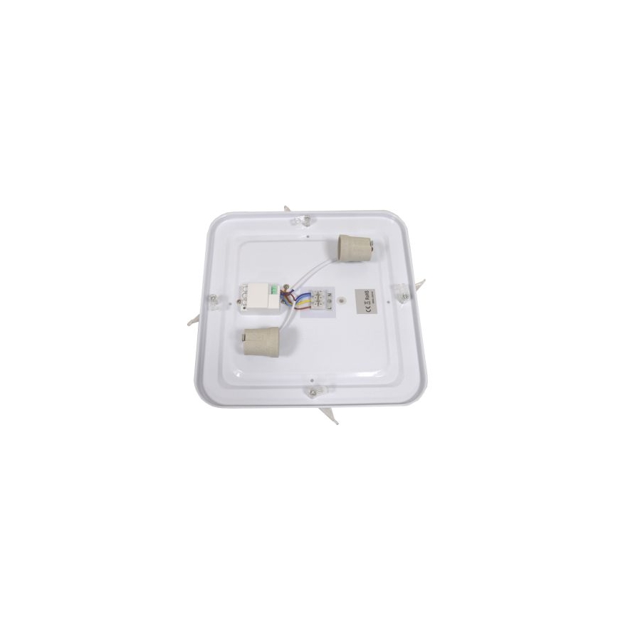 Plafondlamp met bewegingssensor WILTON, 2x E27/60W/230V, 33 x 33 cm, antraciet