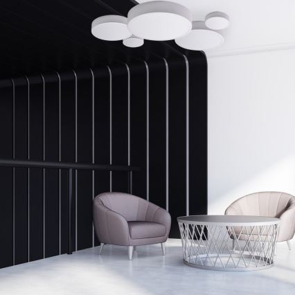 Plafondlamp met bewegings- en schemersensor CLEO 1xE27/40W/230V Ø 20 cm wit