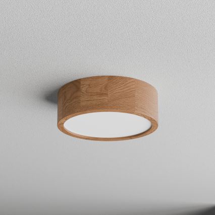 Plafondlamp met sensor CLEO 2xE27/24W/230V Ø 27,5 cm eiken